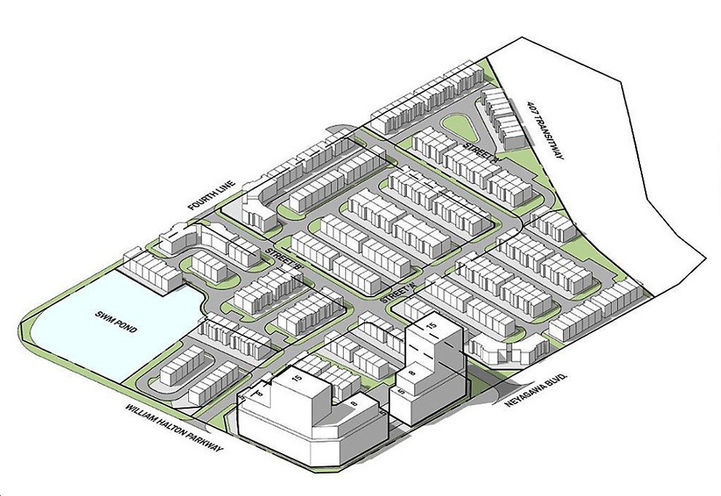 505 Burnhamthorpe Rd W Condos & Towns Aerial View of Site Plan