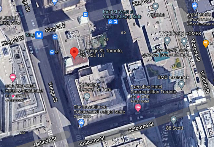 69 Yonge Street Condos Site Location Map