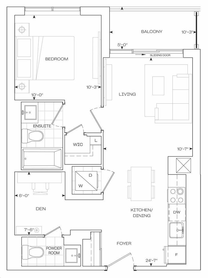 Evelyn Condos At Rise And Rose By Greenpark B636 Floorplan 1 Bed 1 5