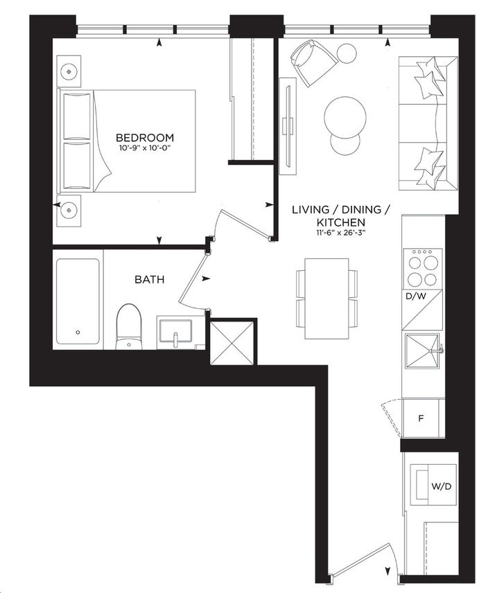 [ 8 Wellesley Condos ] by CentreCourt |Yonge462 Floorplan 1 bed & 1 bath