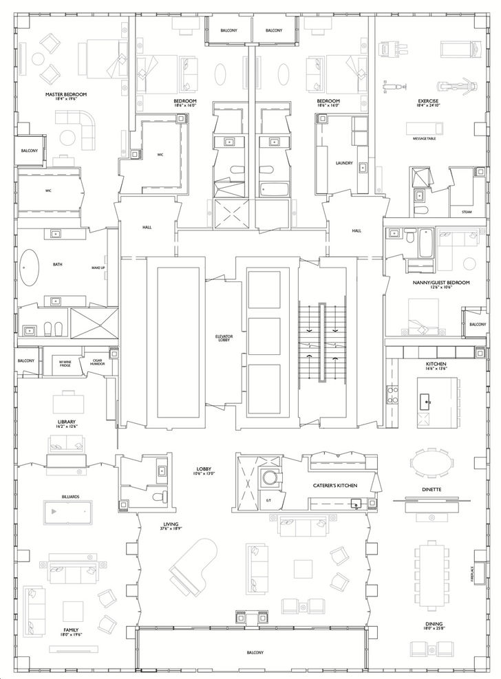 1 Yorkville Condos by Bazis Penthouse Floorplan 4 bed & 5