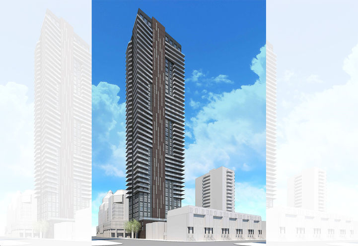 10 Huntley Street Condos Streetscape View of Tower Exteriors