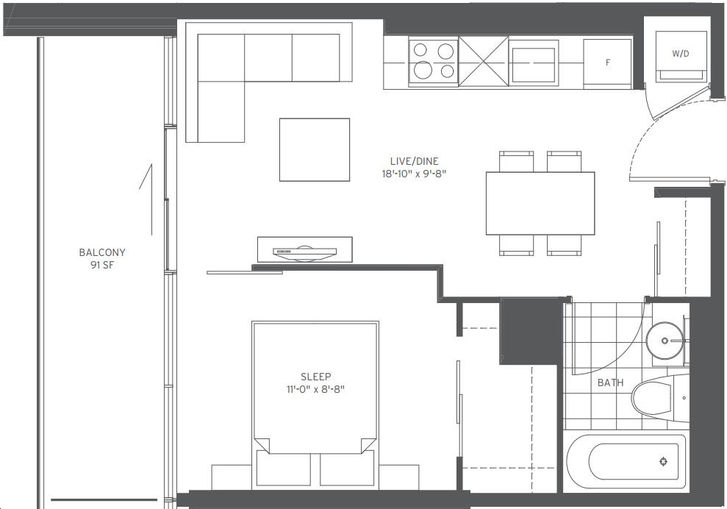 150 Redpath Condos by Freed |426 Floorplan 1 bed & 1 bath