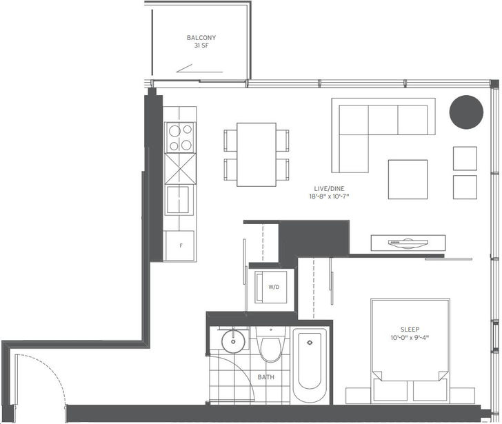 150 Redpath Condos by Freed |505 Floorplan 1 bed & 1 bath