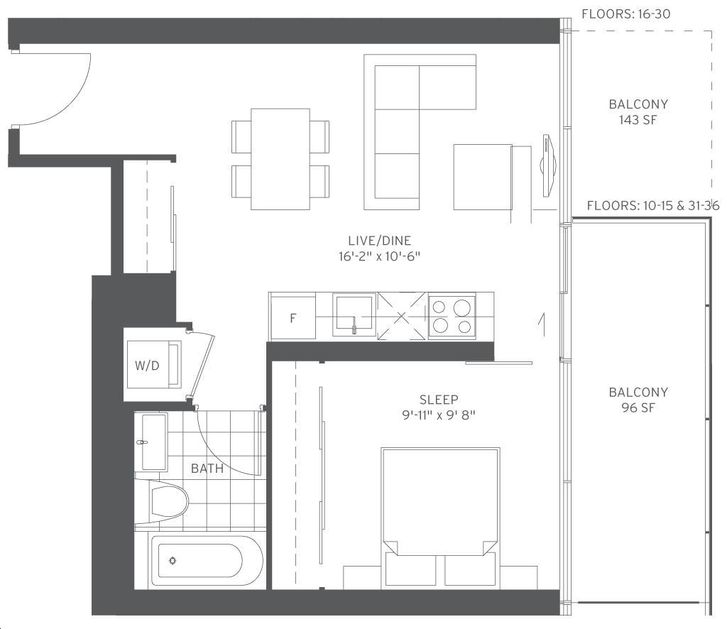 155 Redpath Condos by Freed Suite 5 30th Floor Floorplan