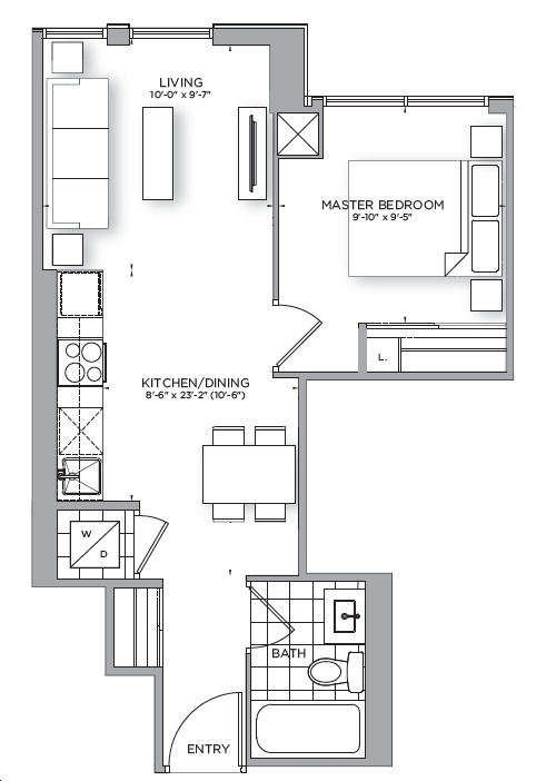 159SW Condos by Alterra |A-490 Floorplan 1 bed & bath