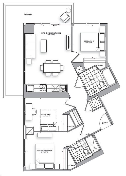 159SW Condos by Alterra |D-872 Floorplan 3 bed & bath