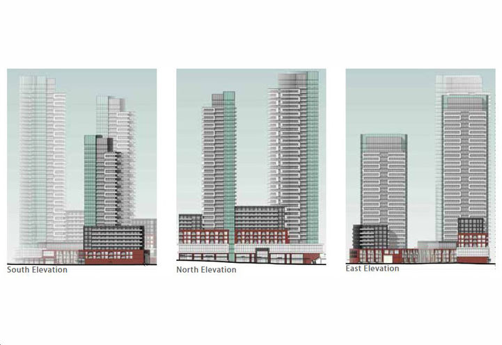 1799 St. Clair West Condos Elevational Drawings of Towers