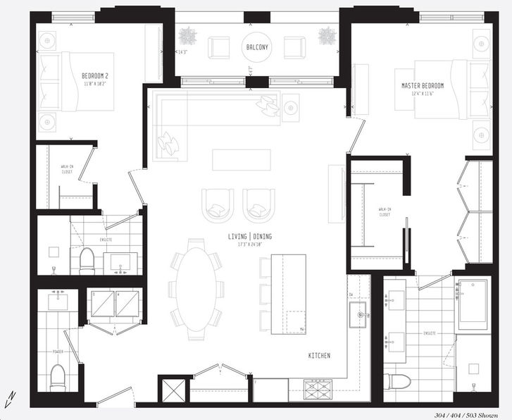 1FH Condos by Northdrive |503 Floorplan 2 bed & 2.5 bath