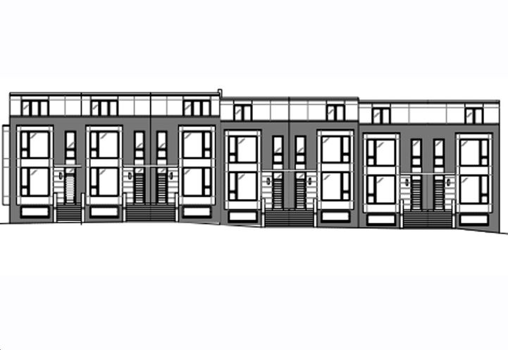 Architectural Drawing of 2 Sandfield Road Townhomes Street Level Units