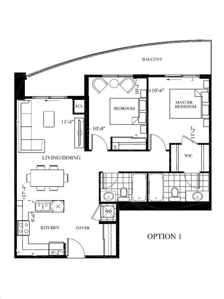 2150 Condos Phase 3 by VHL SA1 Floorplan 2 bed & 2 bath