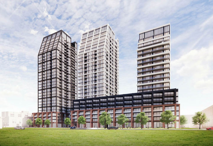 221 Sterling Road Condos Looking at Tower Exteriors From the Park