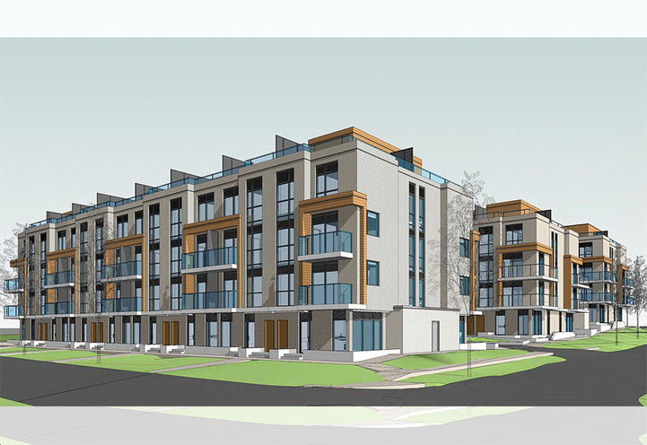 2221 Kennedy Road Towns Streetscape View of Unit Exteriors