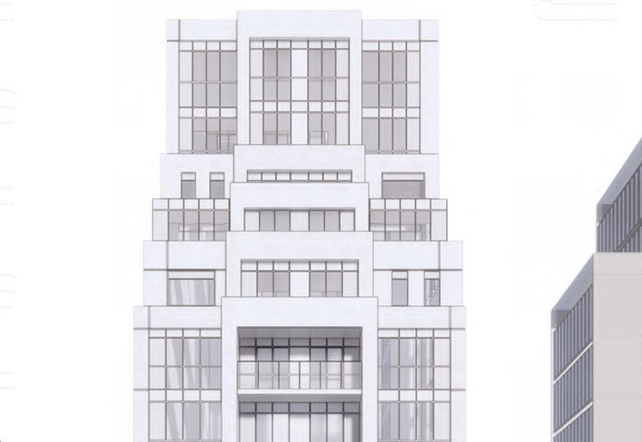 Exterior Building View of Top Floors at 24 Imperial Street Condos