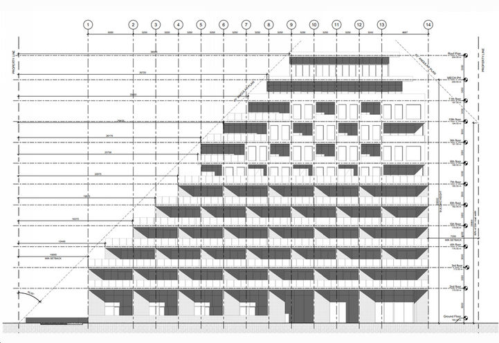 Black and White Architectural Drawing of 2567 Eglintion Ave E Condos