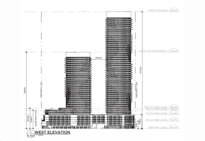 2681 Danforth Avenue Condos 2 Elevational Drawing Former Design