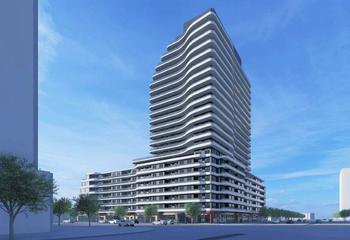 2993 Sheppard Ave East Condos View of Podium and Tower Exteriors