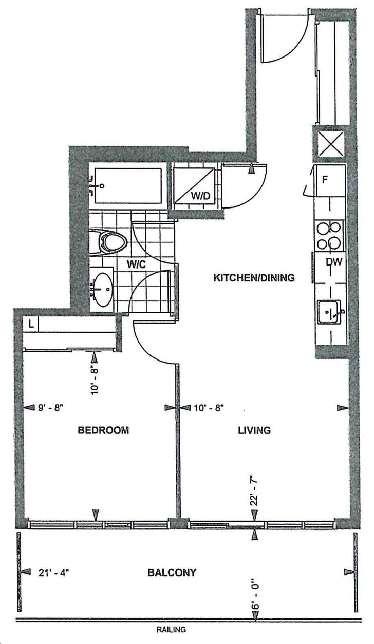 330 Richmond Condos by Greenpark |B544 Floorplan 1 bed & 1 bath