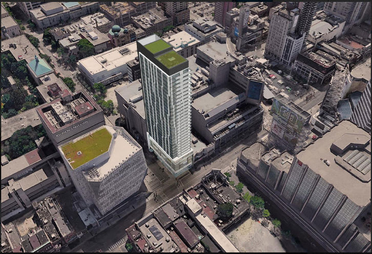 Southeast Aerial View of 335 Yonge Street Condos by The Lalani Group