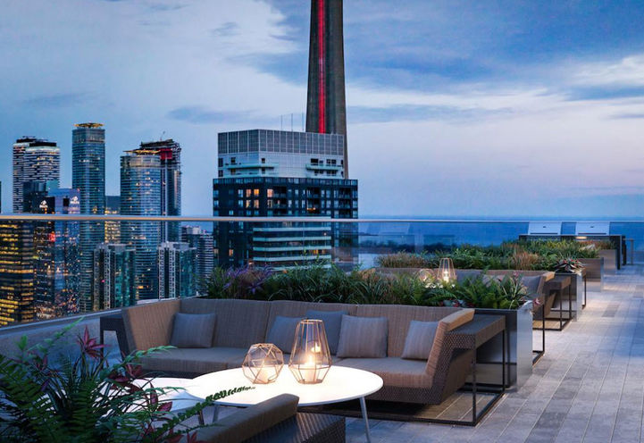 42nd floor terrace at 357 King West Condos