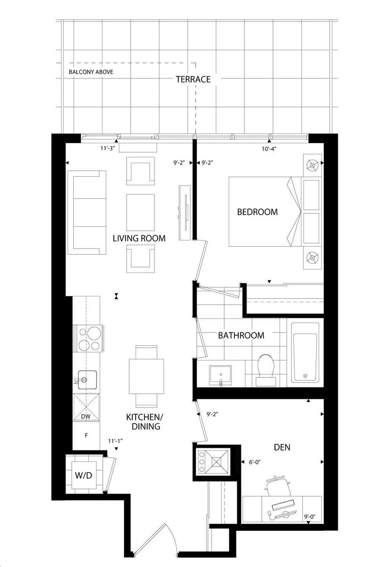 365 Church Condos by Menkes |The Granby Floorplan 1 bed & 1 bath