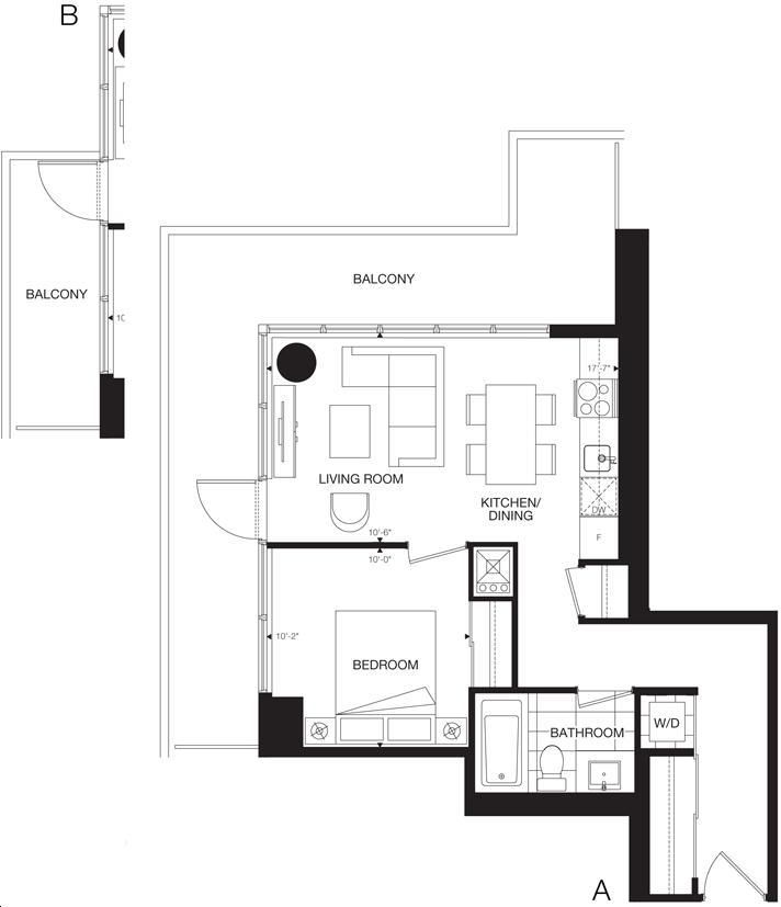 365 Church Condos by Menkes |The Victoria Floorplan 1 bed & 1 bath