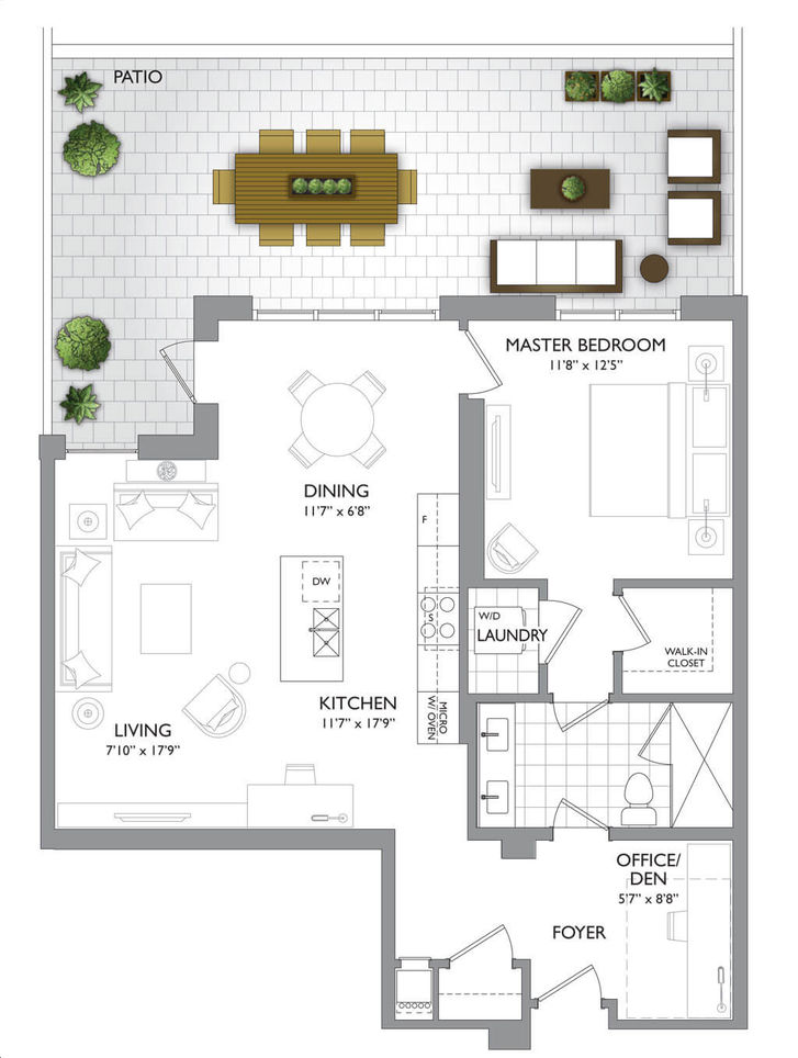 42 Mill St Condos by Amico Garden Suites 107 Floorplan 1