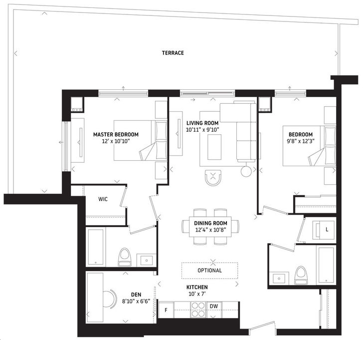 430 Essa Condos by One-Urban |The Orchard Floorplan 2 bed & 2 bath