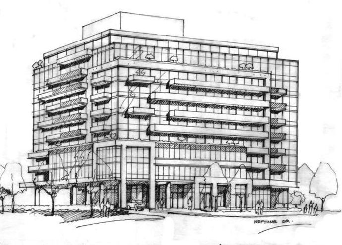 Architect Drawing of 10 Storey Condo at 50 Neptune Drive