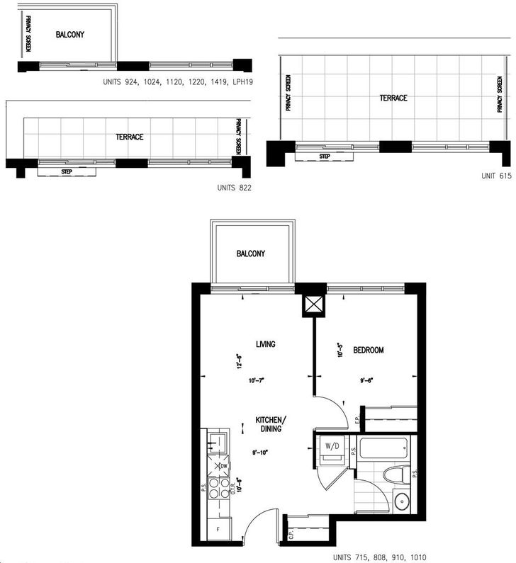 543 Richmond Condos by Pemberton |1-A1 Floorplan 1 bed & 1 bath