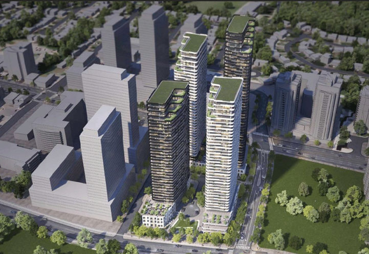 Aerial View of 5800 Yonge Street Condos 2 and 4 Tower Community