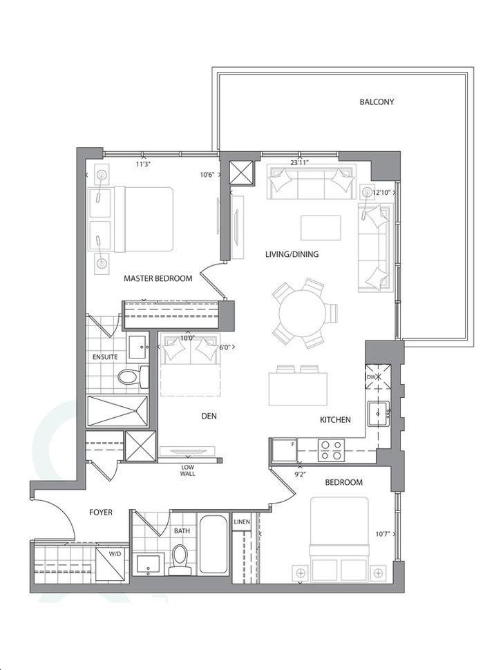 609 Avenue Road Condos by Madison Suite 2B + D Floorplan