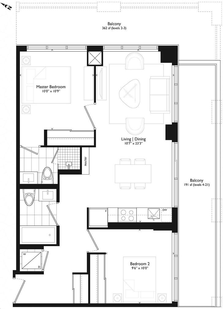 7 On The Park Condos by iKore 09 Floorplan 2 bed & 2 bath