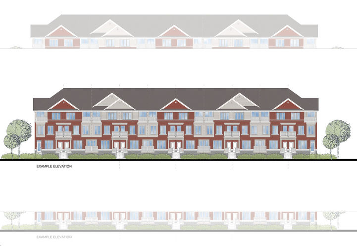 Early Elevation Drawing of 760 Kingston Rd Towns