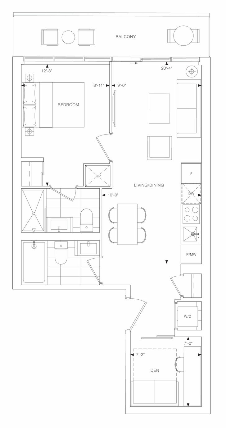 8 Elm Street Condos by Reserve |1L+D Floorplan 1 bed & 2 bath