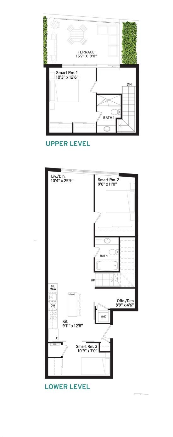 8 Haus Boutique Condos by Royal Park G1 Floorplan 3 bed 2 bath