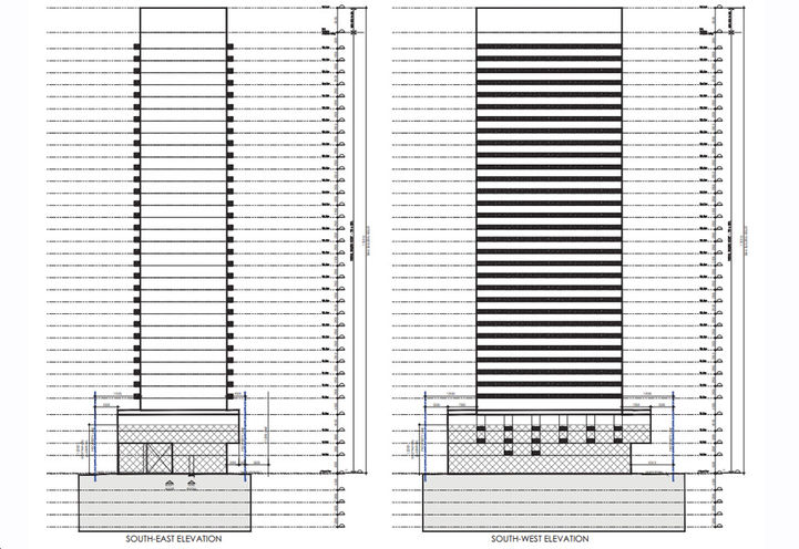 South East and South West Elevation Architectural Sketches