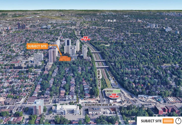 836 Roselawn Avenue Condos Satellite View of Project Location