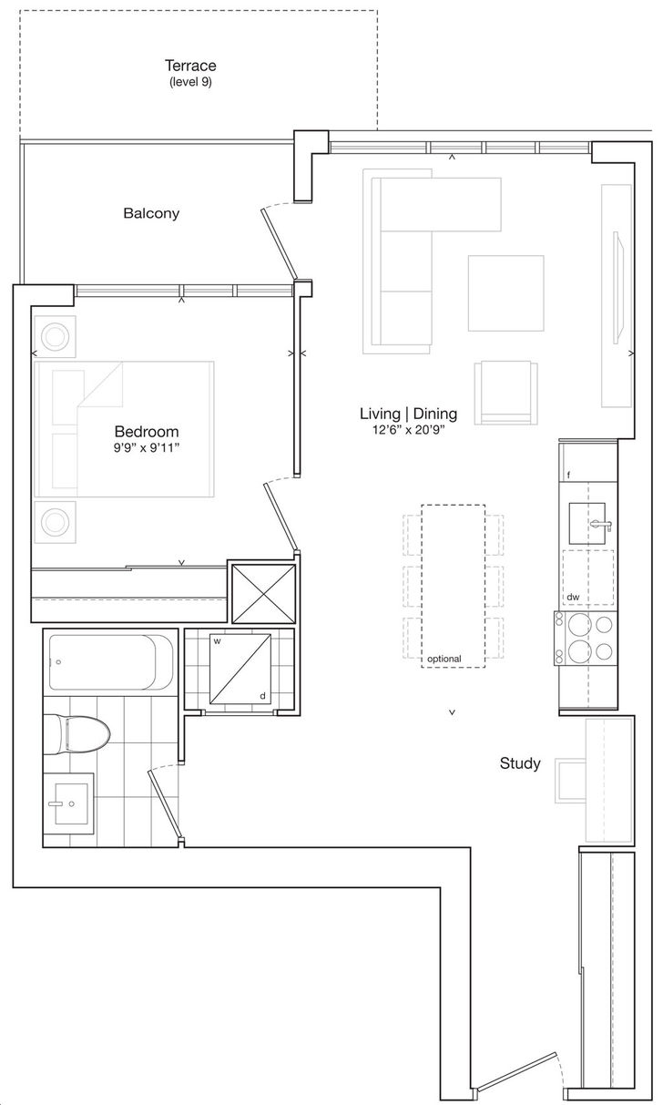 859 West Queensway Condos 1B+Study - 642