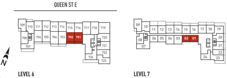 875 Queen Street East PH1-701 Key Plan