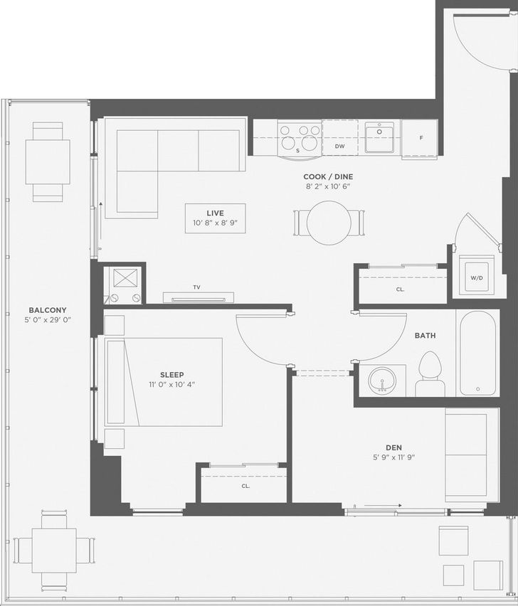 88 James Condos by Elite-Developments1 |Dalhousie Floorplan 1 bed & 1 bath