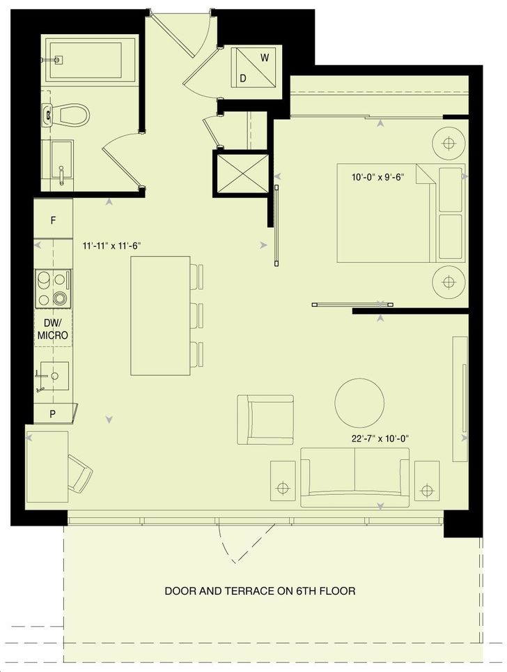 88 Scott Condos by Concert B5 Floorplan 1 bed & 1 bath