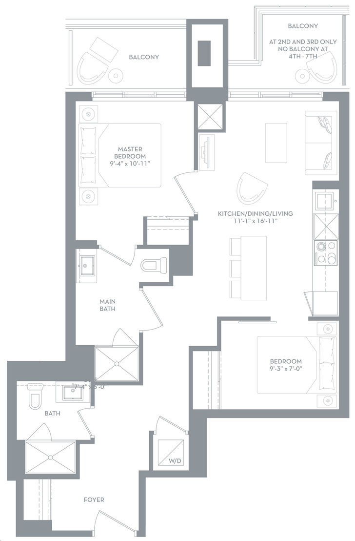 8888 Yonge Street Condos by Metroview 2I Floorplan 2 bed