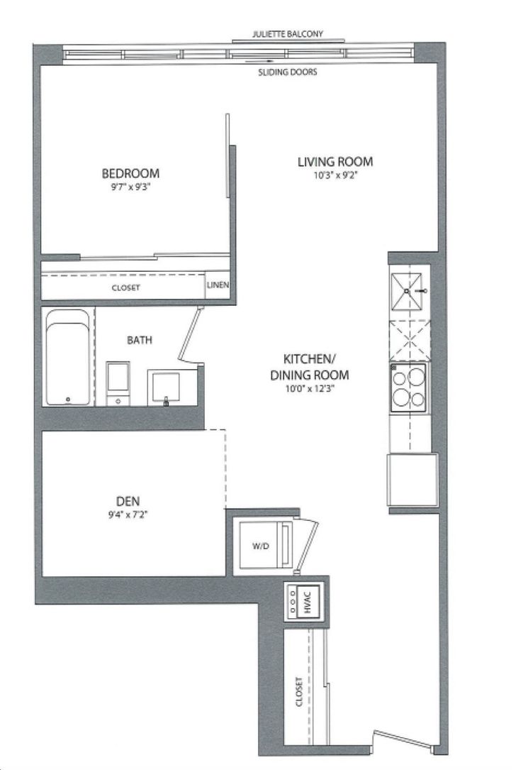 90 Niagara by Fieldgate |665 Floorplan 1 bed & 1 bath