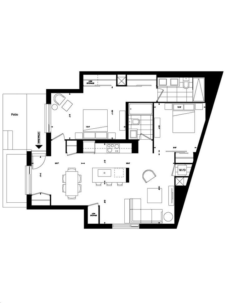 AYC Townhomes by Metropia Bedford A1 Floorplan 2 bed & 2 bath