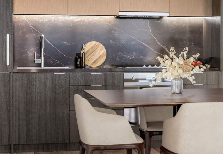 Adagio Condos Suite Interiors - Kitchen and Dining Table