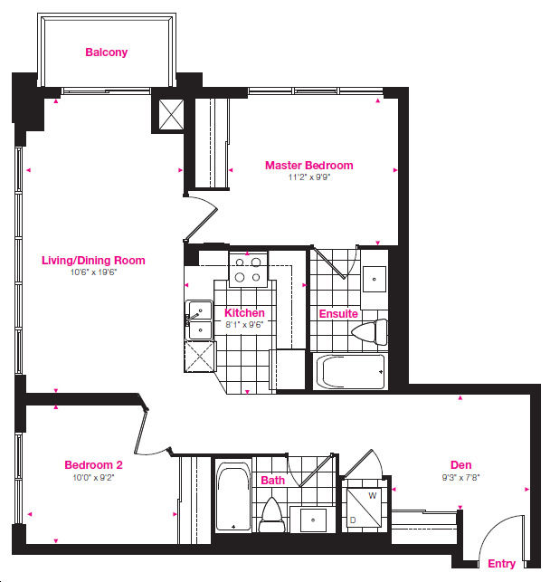 Amber Condos 2 by Pinnacle Residence 17 Floorplan 2 bed
