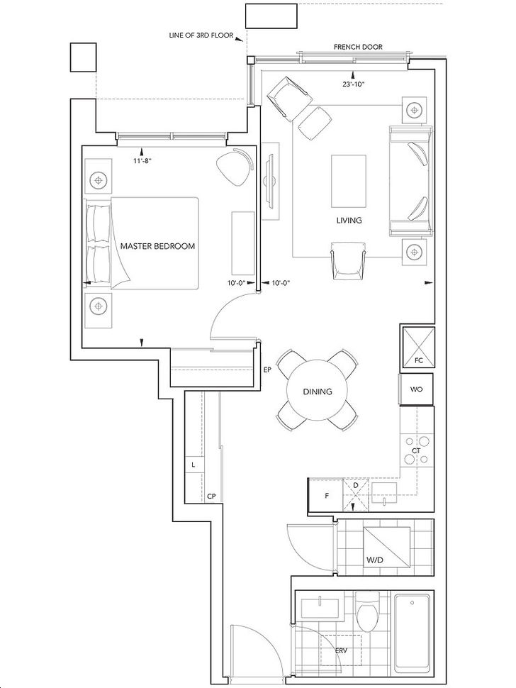 Aqualina at Bayside Toronto by Tridel |1G Floorplan 1 bed & 1 bath