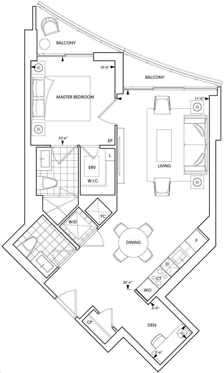 Aquavista Condos at Bayside by Tridel 1C+D Floorplan 1