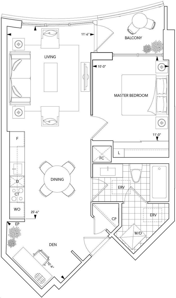 Aquavista Condos at Bayside by Tridel 1D+D Floorplan 1